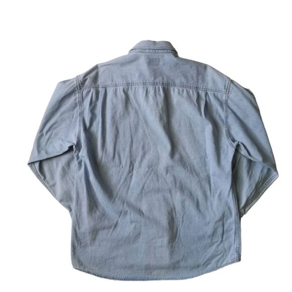 Texx Canada Light Wash NHL Calgary Flames Denim Button Down Shirt Men's Medium - Picture 3 of 14